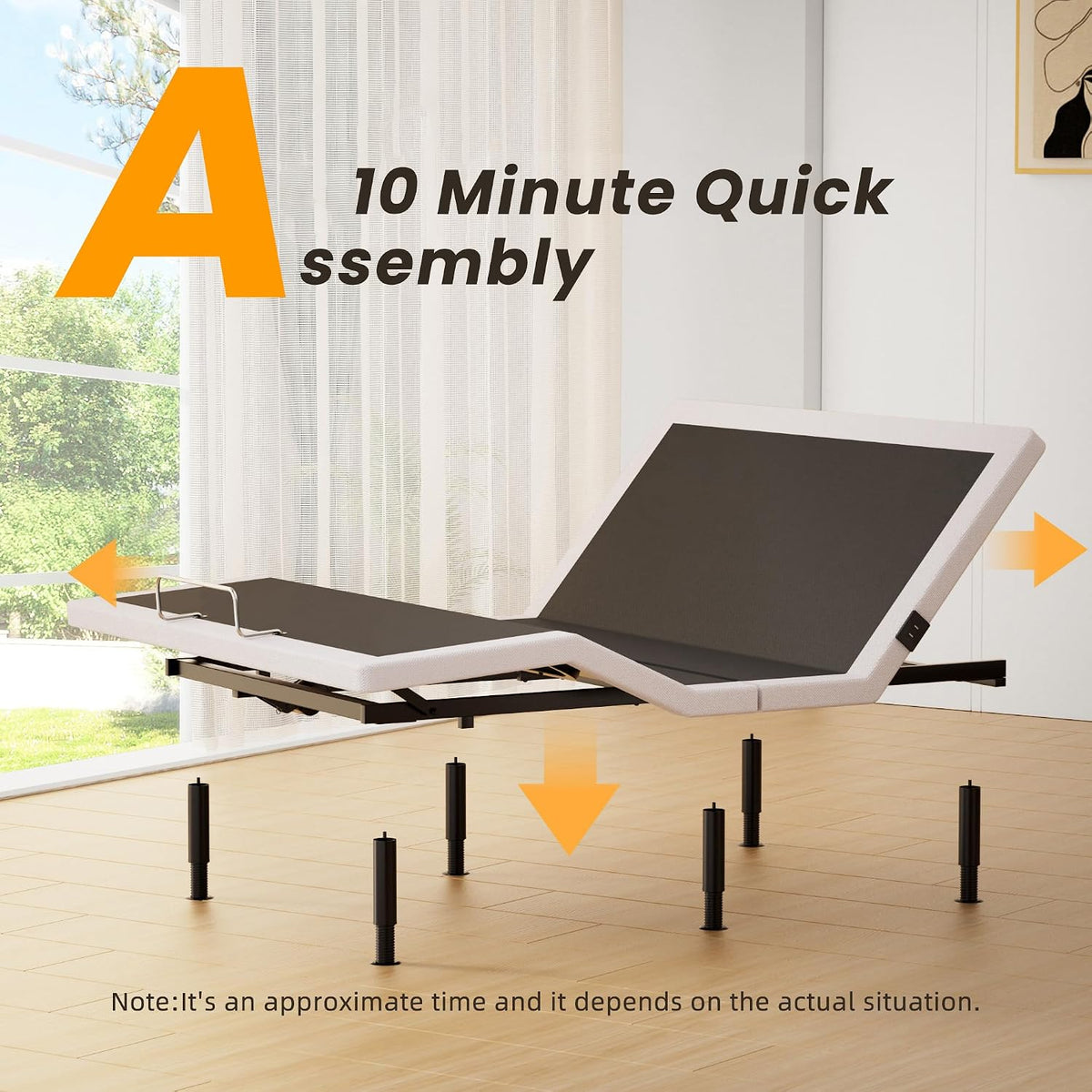 Adjustable Bed Frame King Size with Wireless Remote, Head Foot Incline, USB, Underbed Light - Heavy Duty Platform, Zero Gravity Bedframe — product view 4
