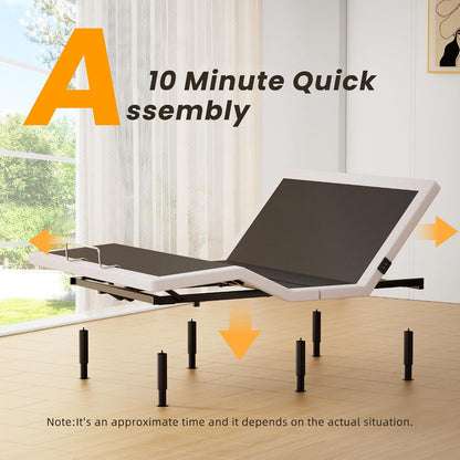 Adjustable Bed Frame King Size with Wireless Remote, Head Foot Incline, USB, Underbed Light - Heavy Duty Platform, Zero Gravity Bedframe — product view 4