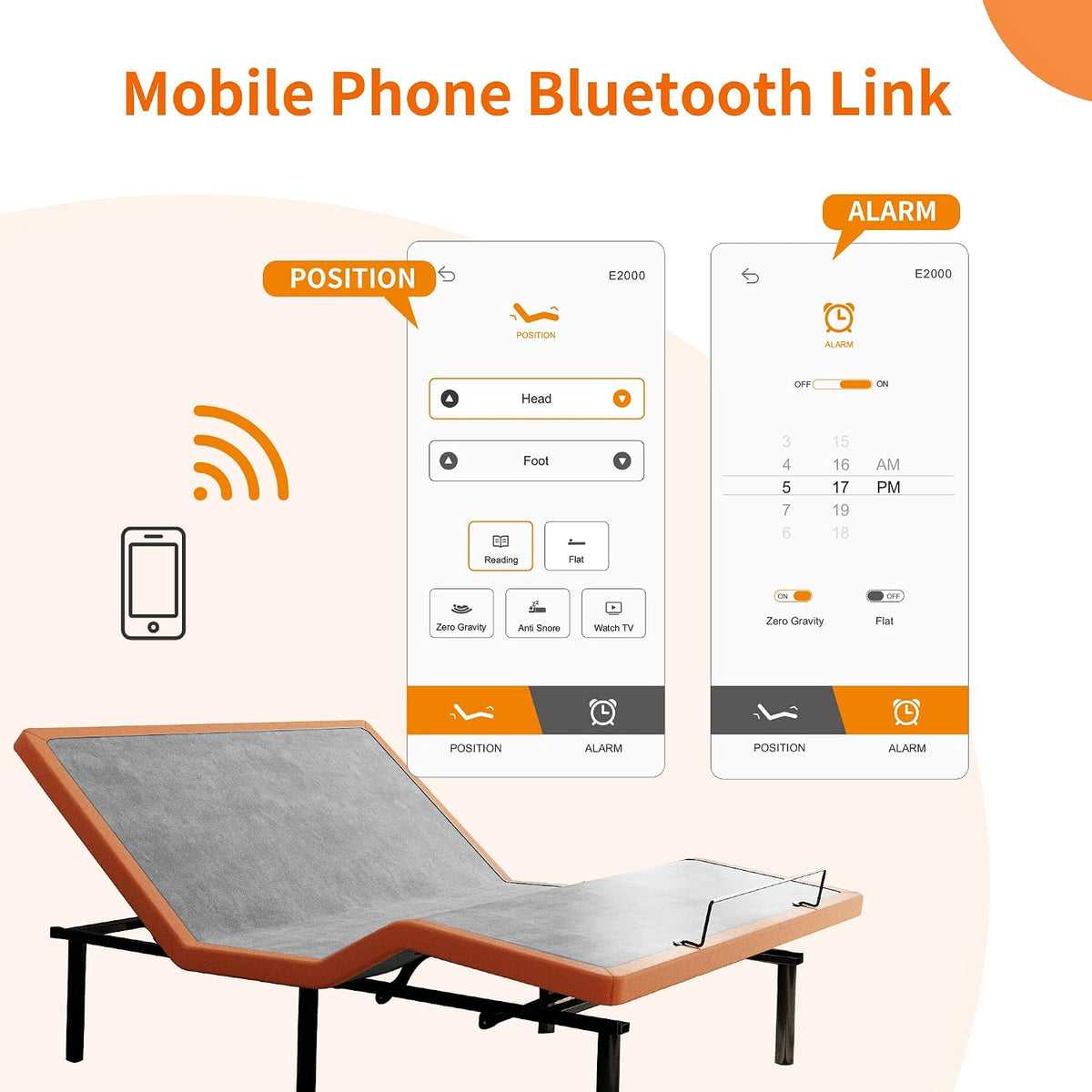 Adjustable Bed Frame Queen - Easy to Install in 5 Minutes, 3000 Series — product view 3