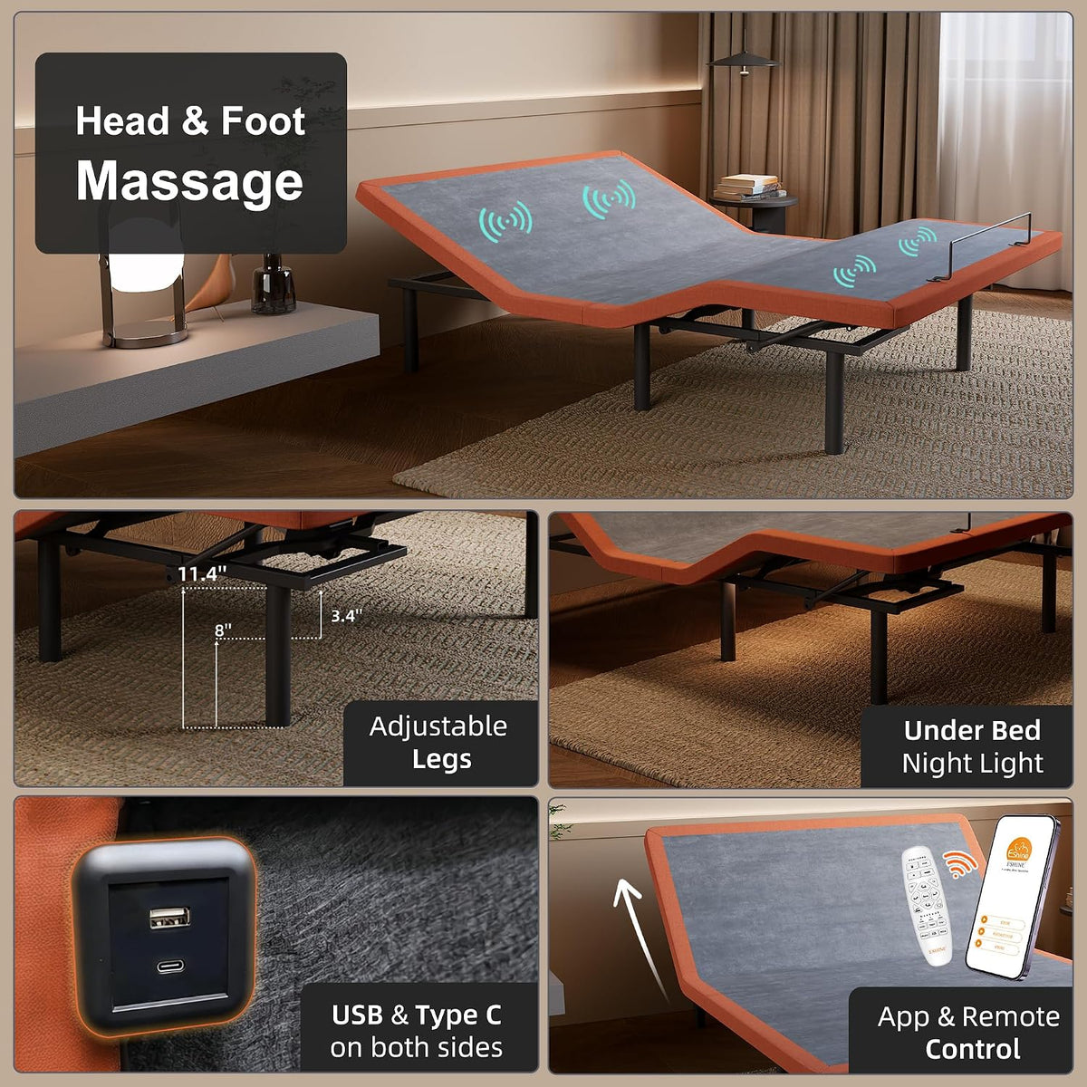 King Adjustable Bed Frame Base - 3000 Premium Series — product view 8